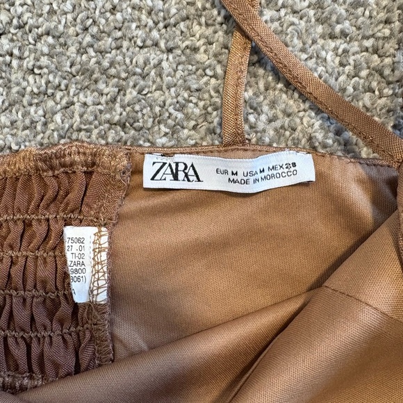 Zara Satin Bralette Bronze Festival Concert Crop Top Size Medium - Picture 7 of 7